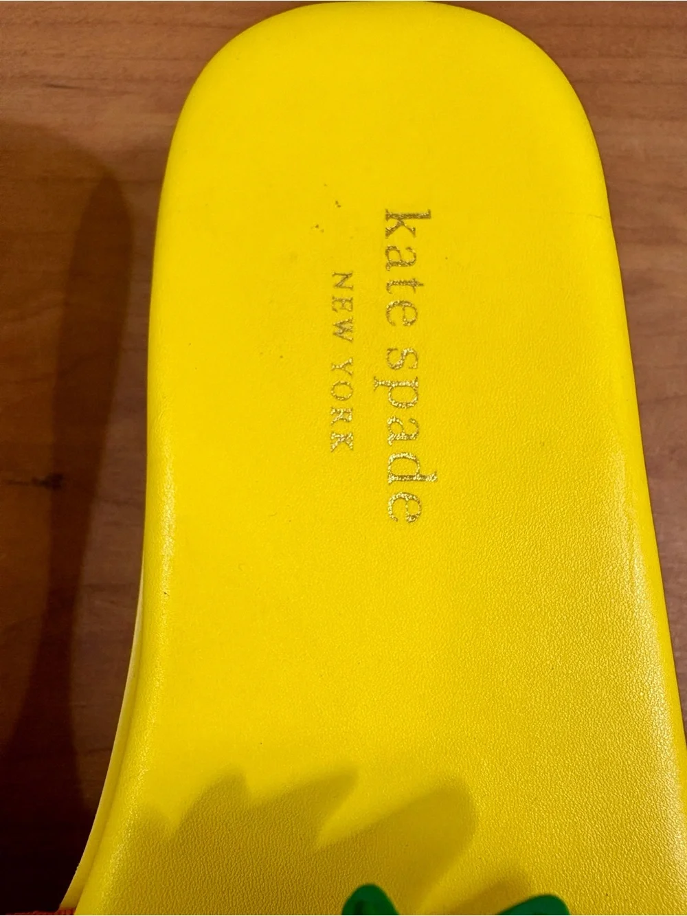 Kate Spade NY Limoncello inflatable pineapple topper Platform Slide Sandal size7